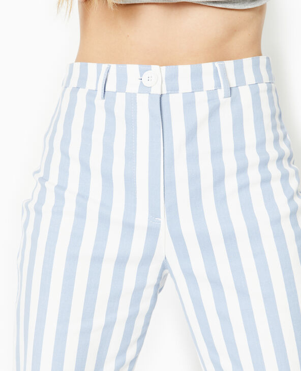 Pantalon droit taille haute avec rayures bleu - Pimkie
