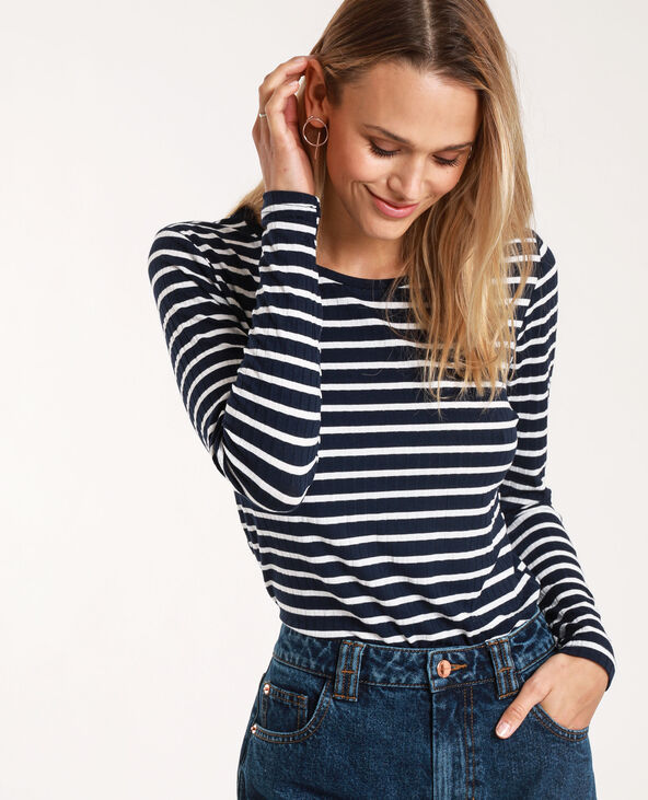 T-shirt rayé bleu marine - Pimkie