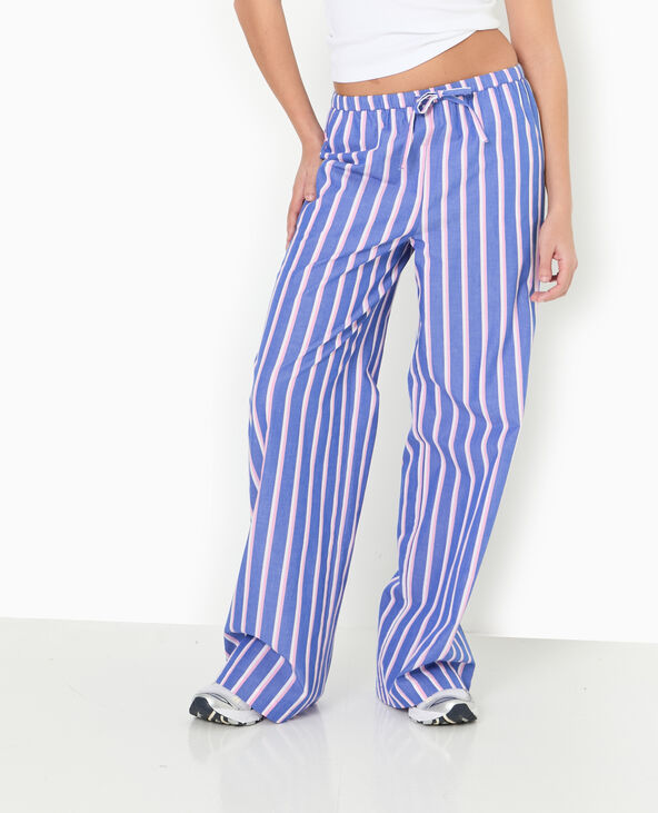 Pantalon rayé esprit pyjama d'homme bleu - Pimkie