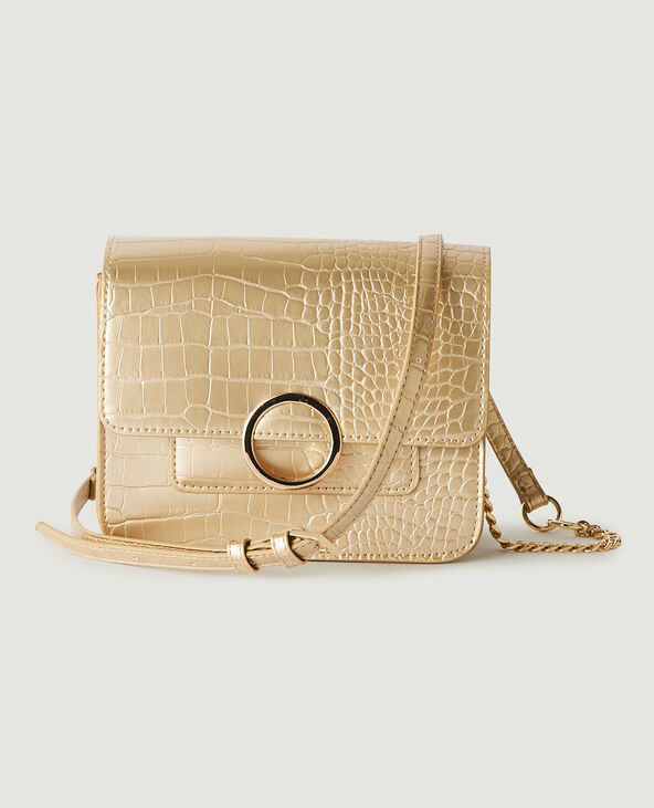 Sac boxy effet croco doré - Pimkie