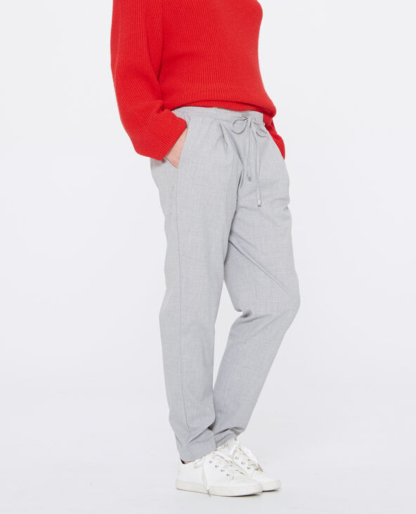 Pantalon carotte gris chiné - Pimkie