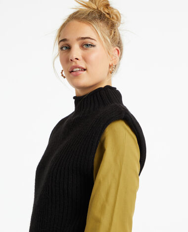 Pull sans manches avec col montant noir - Pimkie