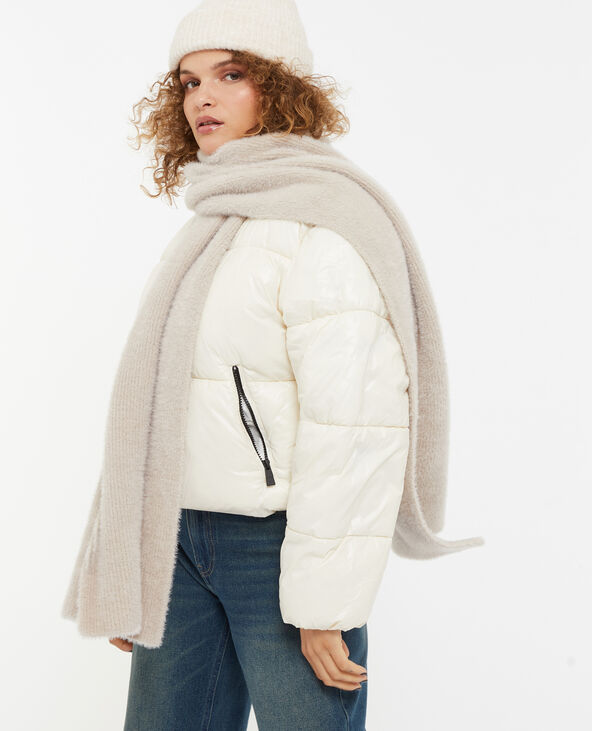 Echarpe en maille fluffy beige - Pimkie