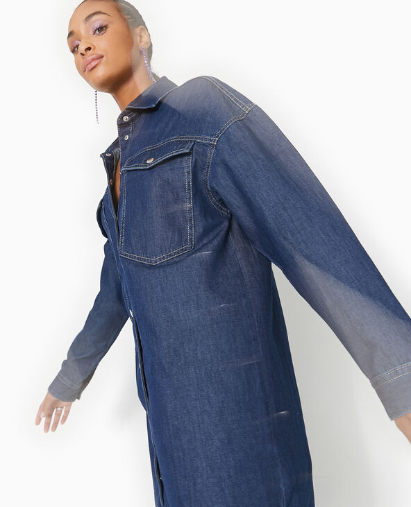 Robe chemise en jean avec pressions