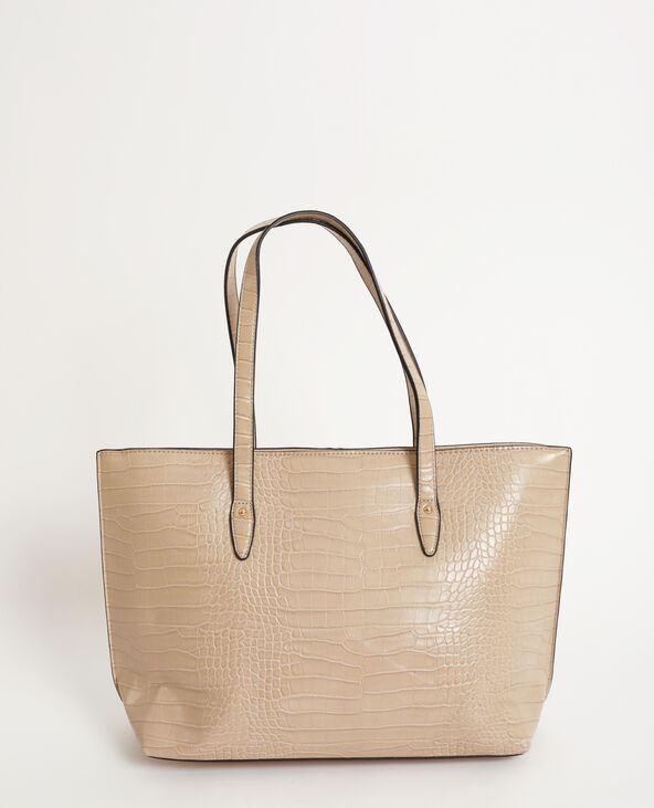 Sac cabas croco beige - Pimkie