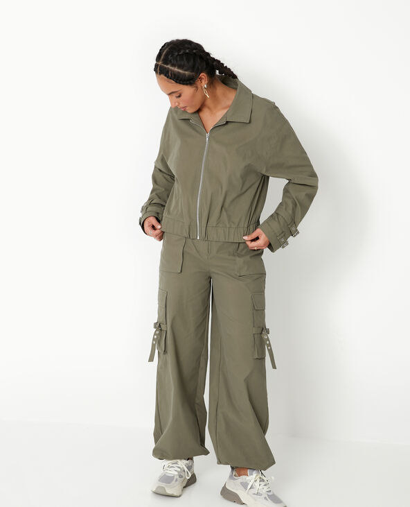 Pantalon cargo avec poches et sangles vert kaki - Pimkie