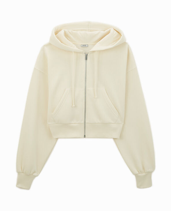 Gilet zippé court à capuche blanc - Pimkie