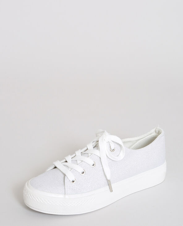 Baskets en toile irisée blanc - Pimkie