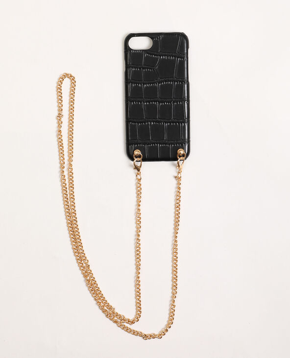 Coque compatible iPhone avec bandoulière noir - Pimkie