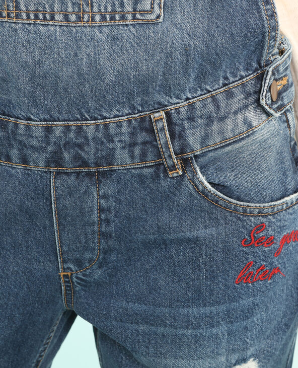 Salopette denim à pins bleu - Pimkie