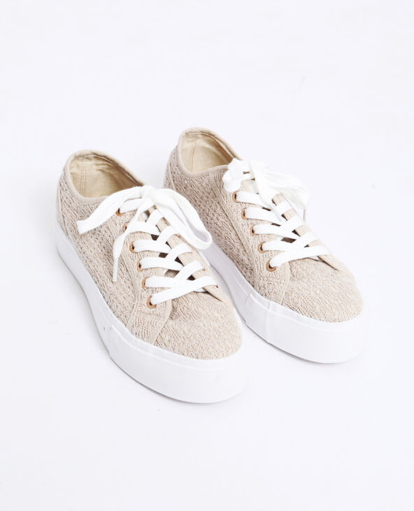 Baskets à semelle épaisse beige - Pimkie