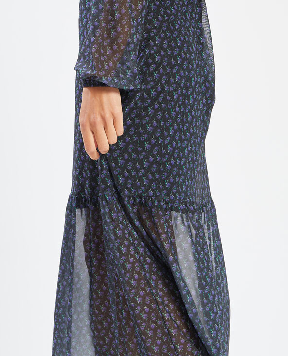 Robe manches longues motif fleuri bleu - Pimkie