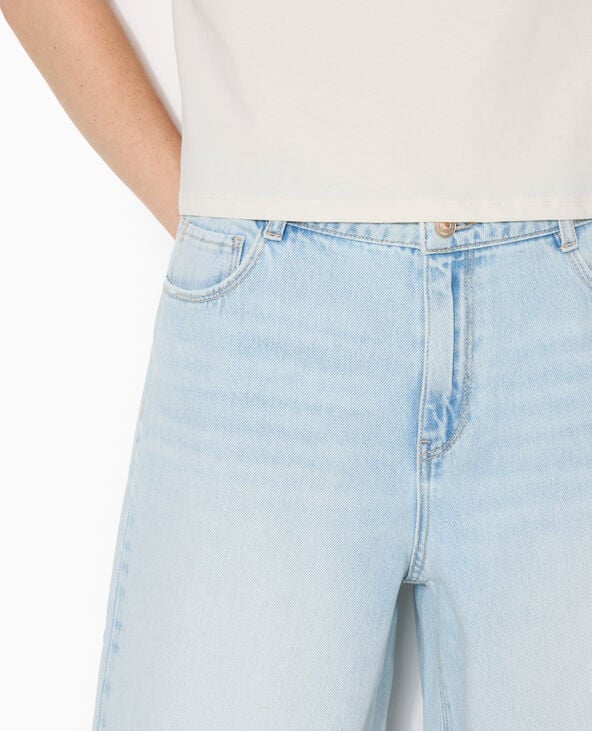 Bermuda en jean loose taille regular bleu clair - Pimkie