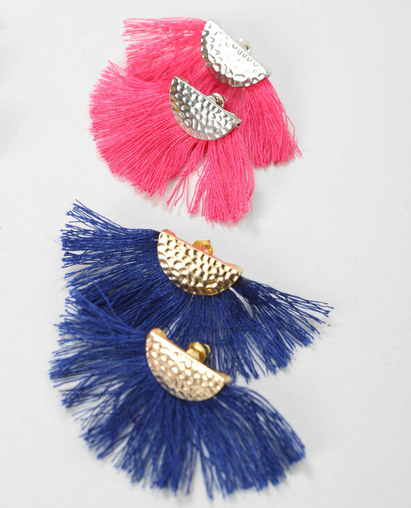 Lot de 3 boucles d'oreilles rose fuchsia - Pimkie