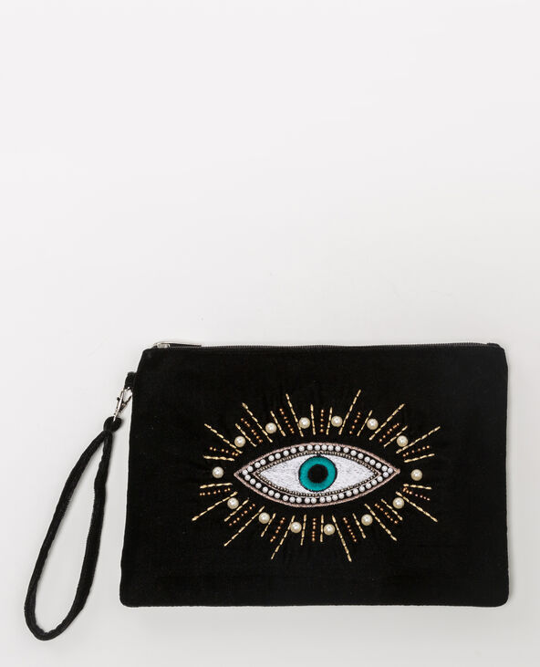 Pochette velours œil noir - Pimkie