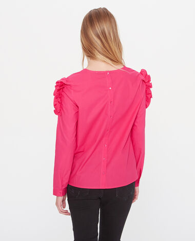 Blouse à volants rose fuchsia - Pimkie