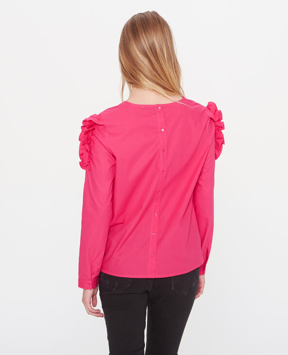 Blouse à volants rose fuchsia - Pimkie