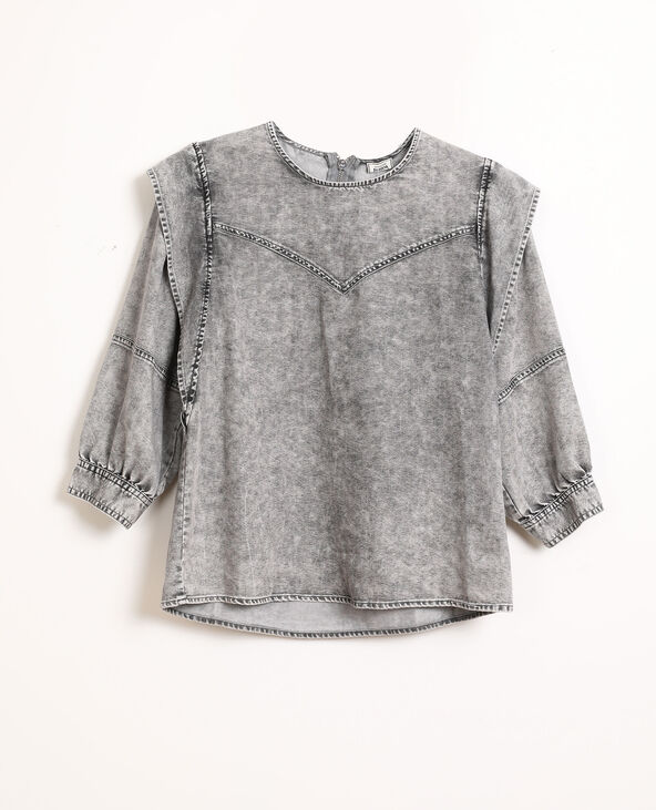 Blouse en jean gris clair - Pimkie
