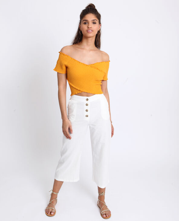 Pantalon cropped blanc - Pimkie