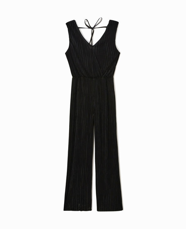 Combipantalon en tissu plissé noir - Pimkie