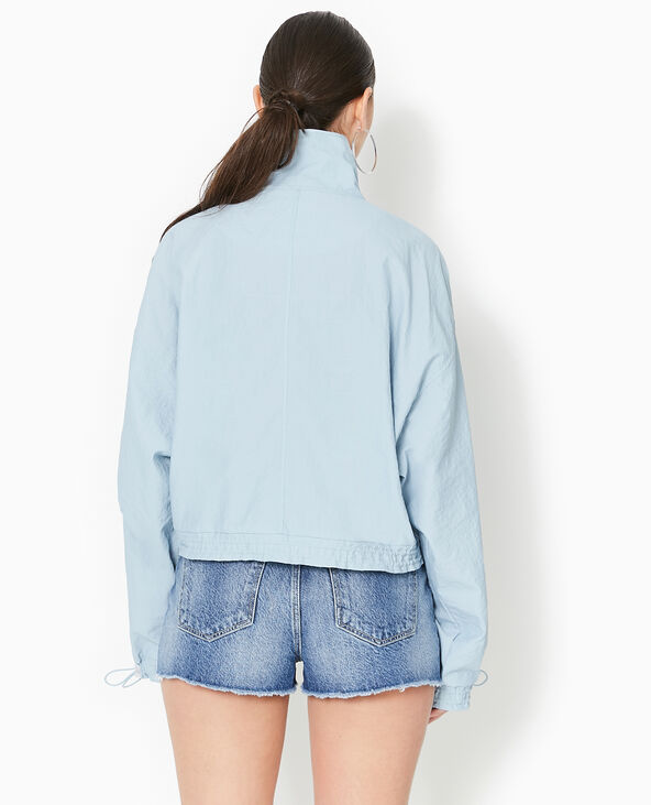 Veste légère zippée avec détails liens élastiqués bleu - Pimkie