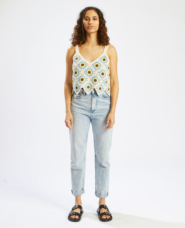 Cropped top en crochet écru - Pimkie