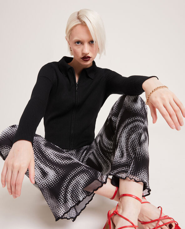 Gilet à col en pointes noir - Pimkie