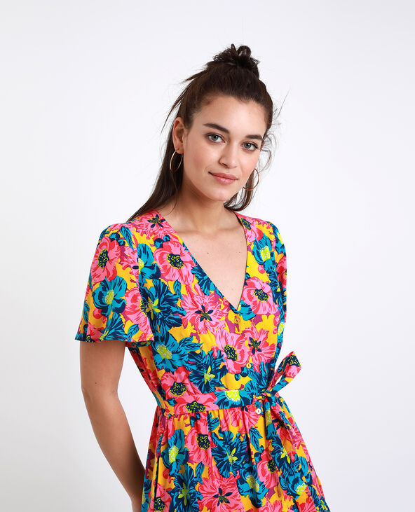 Robe à fleurs rose fuchsia - Pimkie
