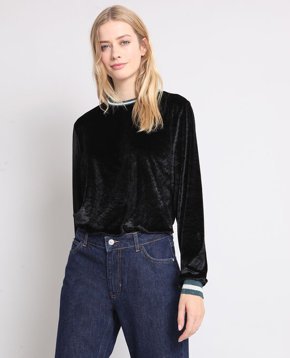 Sweat velours noir - Pimkie