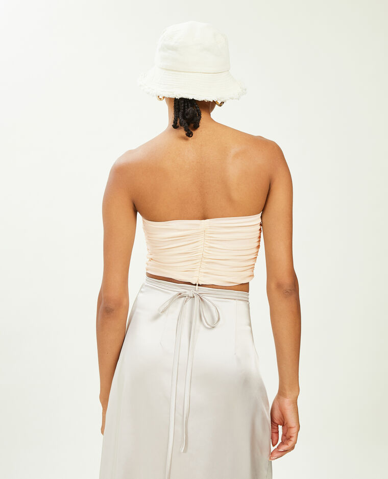 Corset bustier avec micro-mesh beige - Pimkie