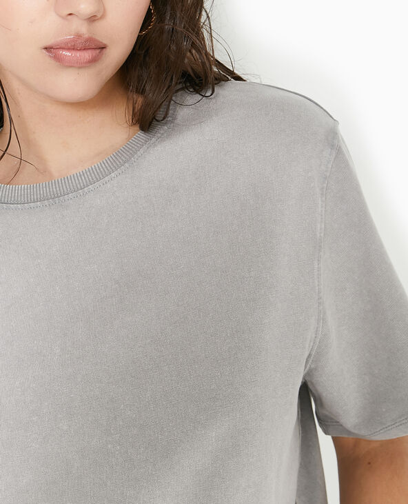T-shirt oversize effet délavé gris - Pimkie