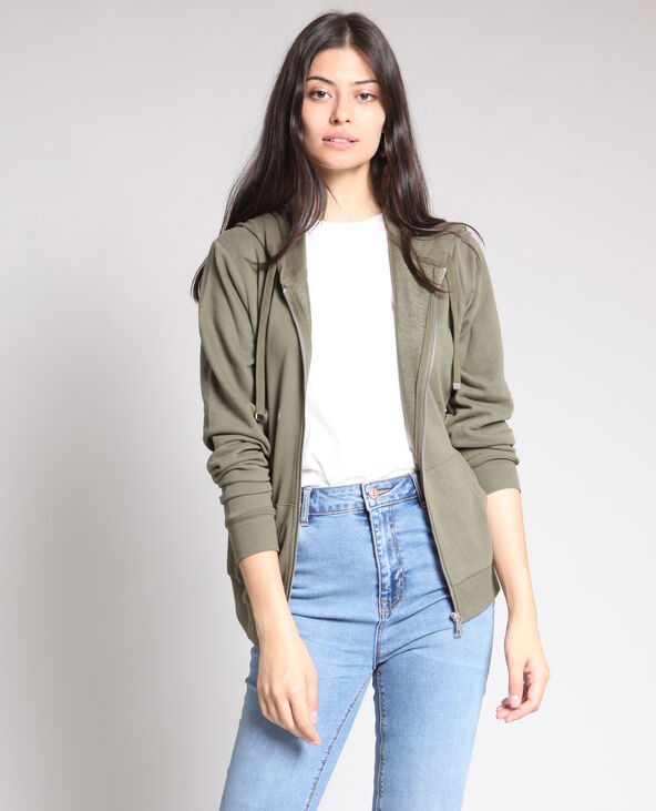 Sweat zippé taupe - Pimkie