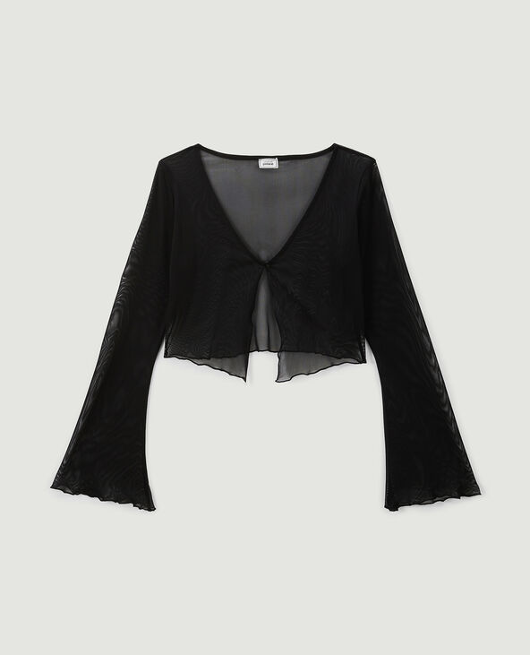 Top transparent manches flare noir - Pimkie