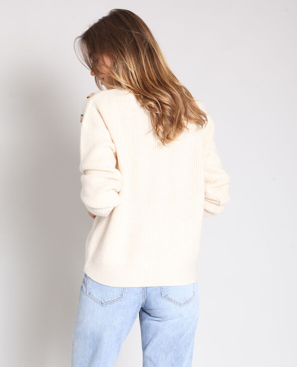 Pull à boutons écru - Pimkie