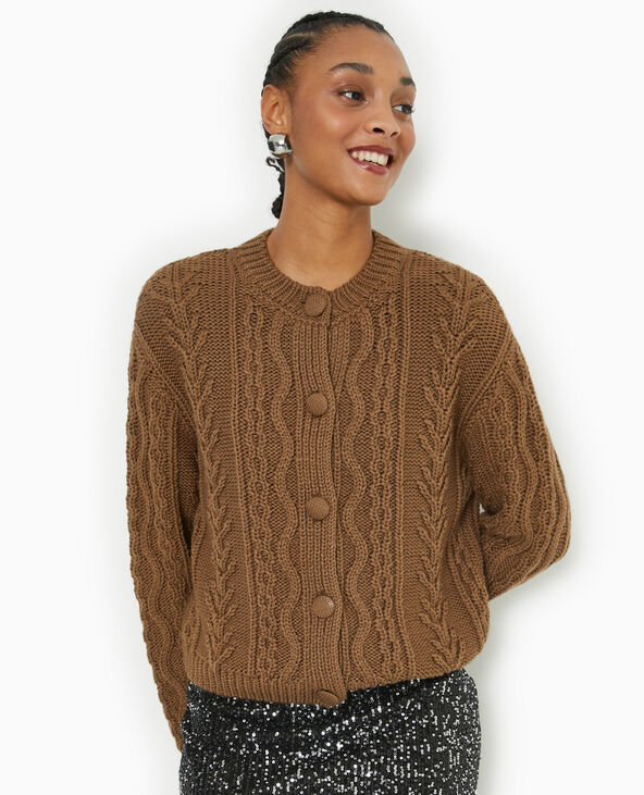 Gilet en maille fantaisie blanc - Pimkie