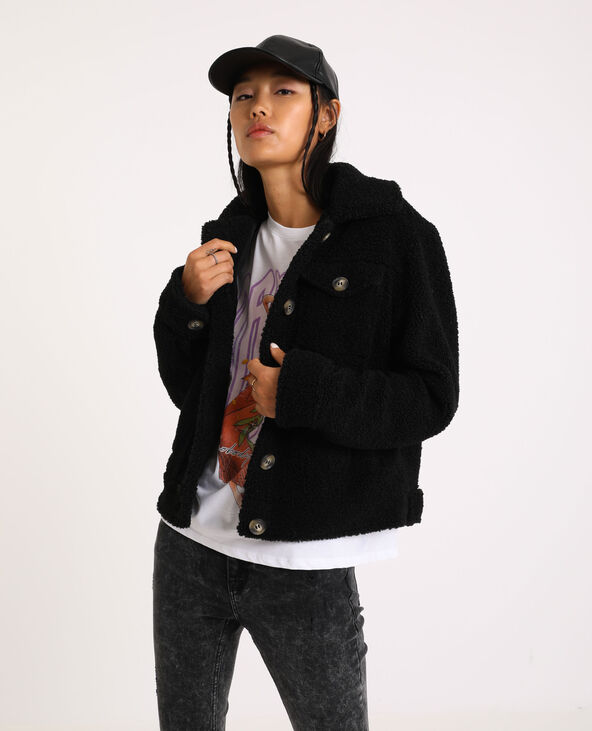 Veste imitation mouton noir - Pimkie