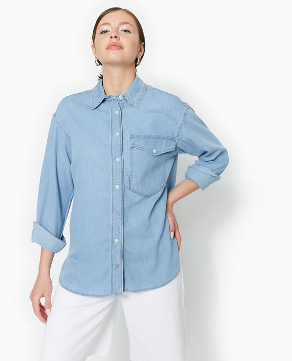 Chemise en jean fluide bleu - Pimkie