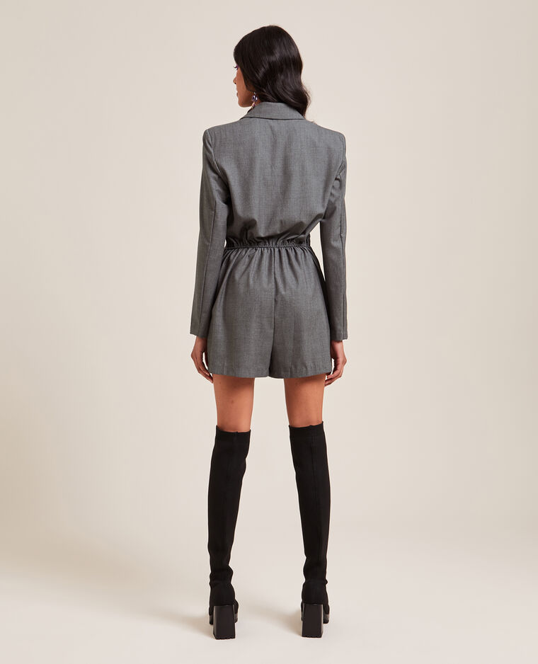 Combishort blazer gris clair chiné - Pimkie