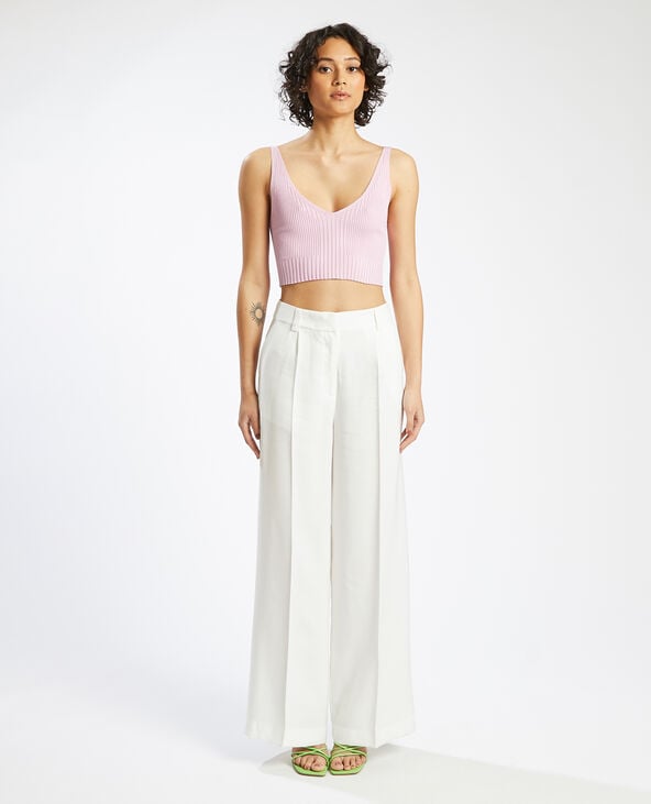 Pantalon wide leg blanc - Pimkie