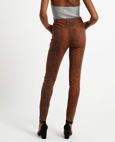 Pantalon skinny imprimé marron - Pimkie