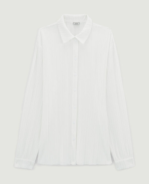 Chemise maille plissée blanc - Pimkie