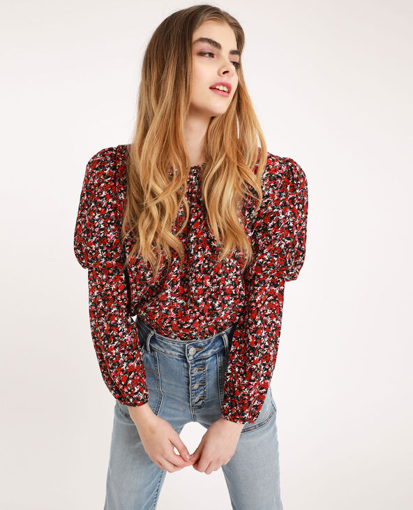 Blouse à fleurs noir - Pimkie