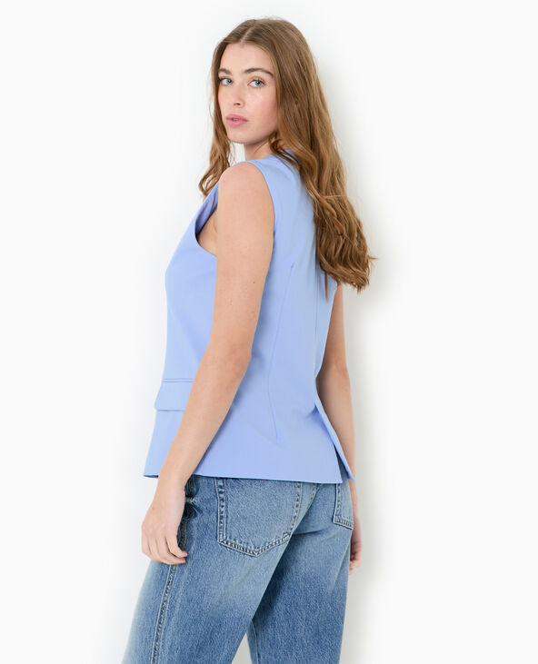 Veste blazer sans manches esprit gilet de barman bleu - Pimkie