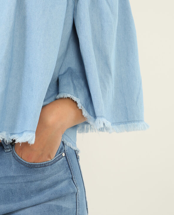 Blouse ample Jean bleached - Pimkie