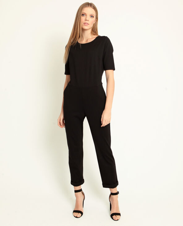 Combi-pantalon à manches courtes noir - Pimkie