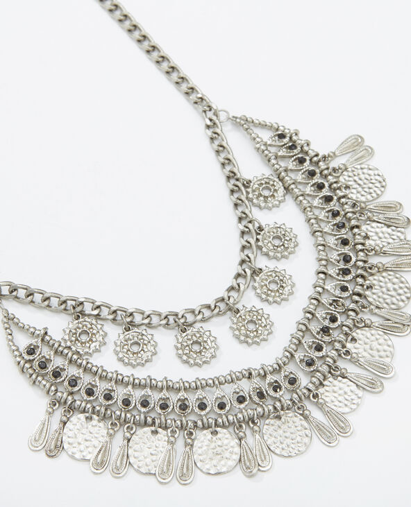 Collier plastron argenté - Pimkie