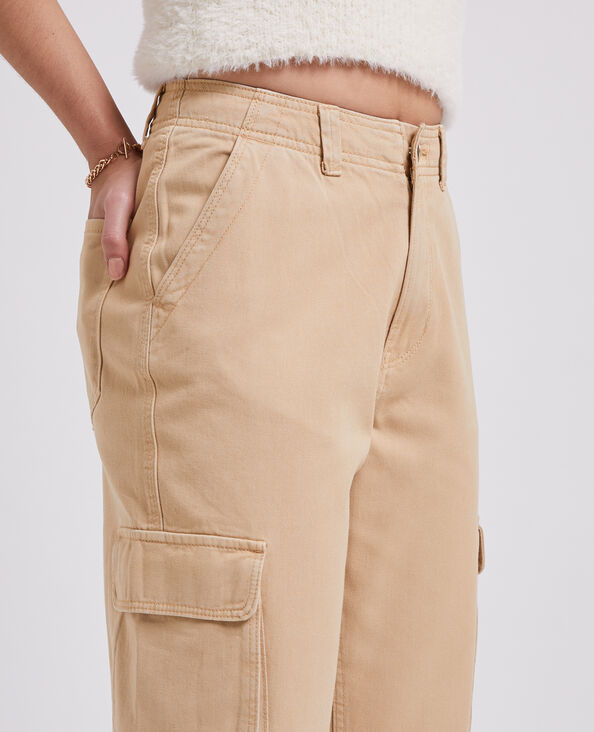 Pantalon droit cargo taille haute blanc - Pimkie