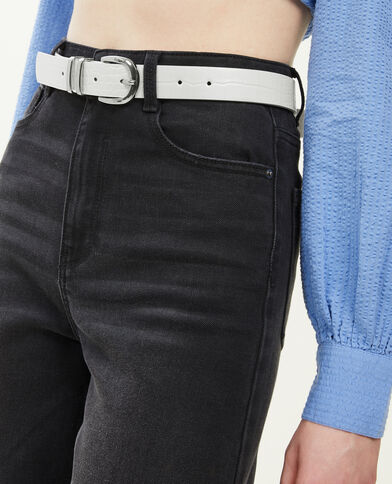 Ceinture effet croco blanc - Pimkie