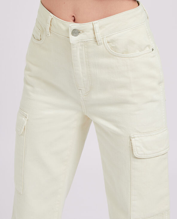 Jean cargo droit beige - Pimkie