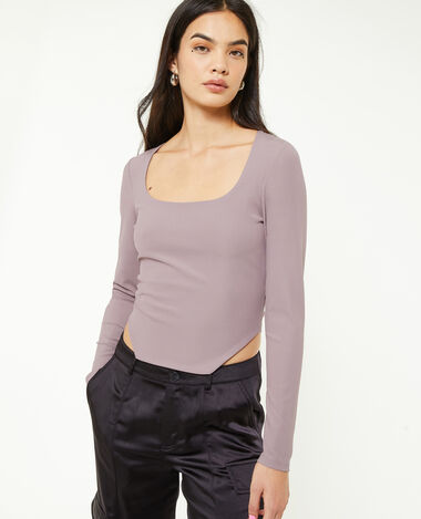 Top encolure carrée effet corset lilas - Pimkie